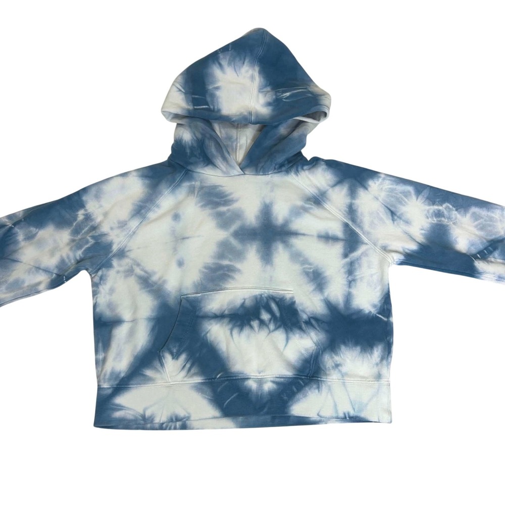 Gap Teen Blue Tie Dye Hoodie Sweatshirt XL 12 Kids Raglan Sleeve Pullover